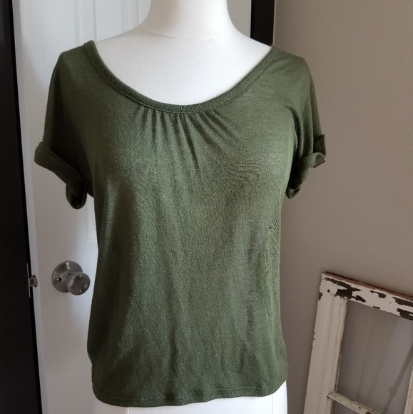 Olive green short sleeve blouse - Picture 3 of 5